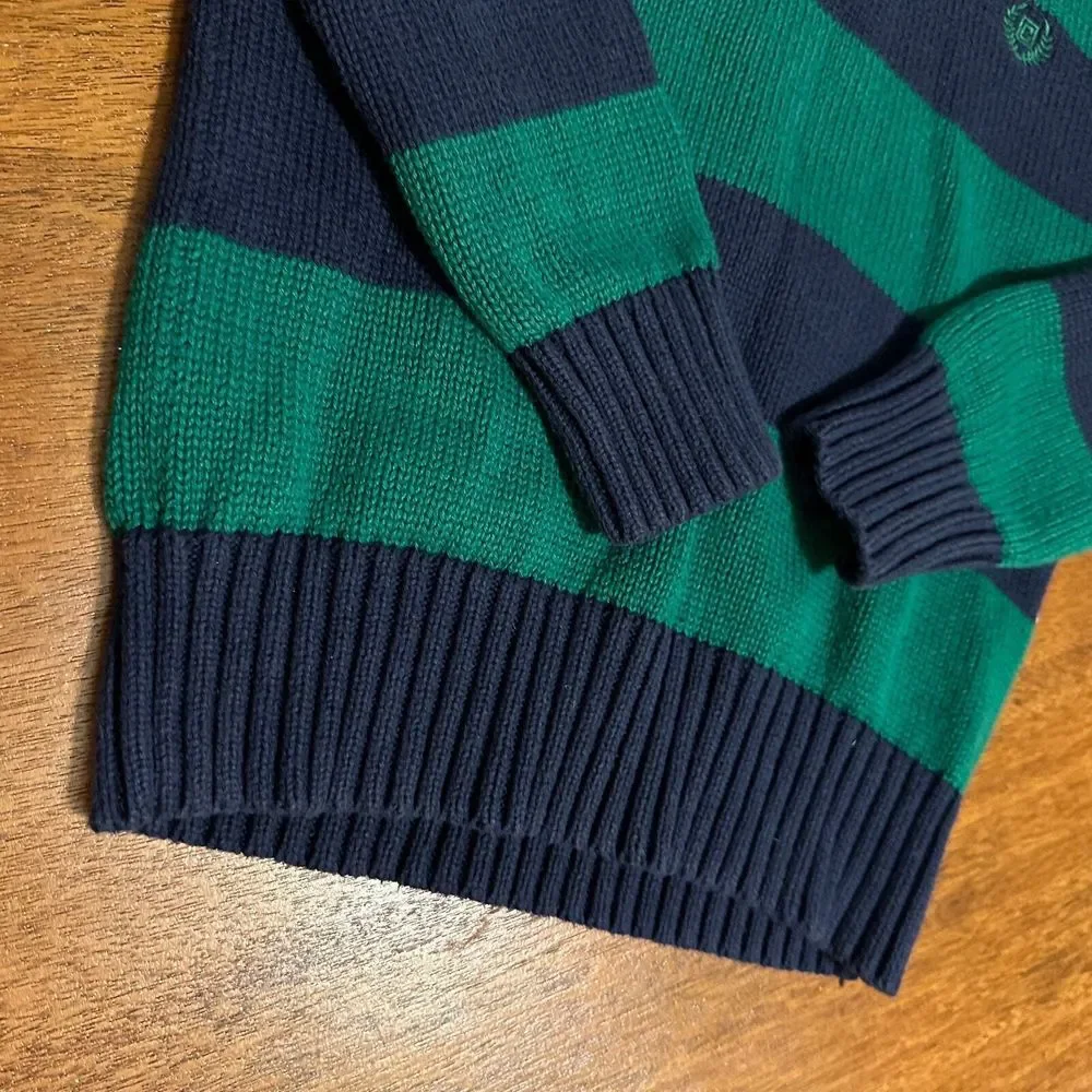 Kids CHAPS Navy Blue & Green Long Sleeve‎ Sweater Sz 6